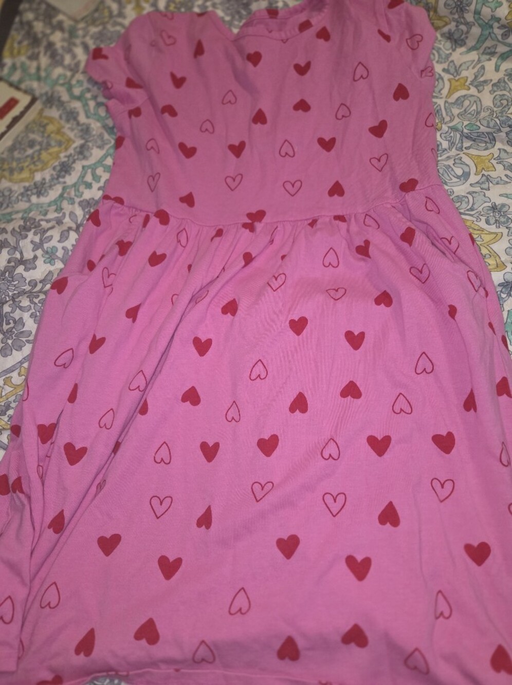 Girls' Pink Heart-Print Cat And Jack dress With Pockets